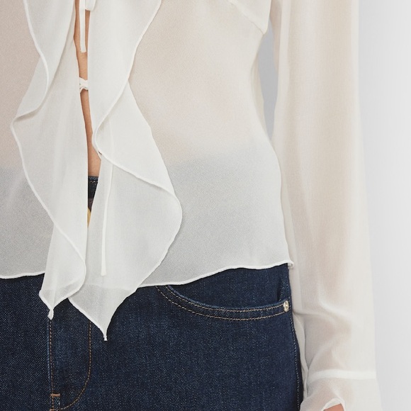 Wilfred x Aritzia “Frenchy” White Ruffle Blouse - Picture 10 of 10